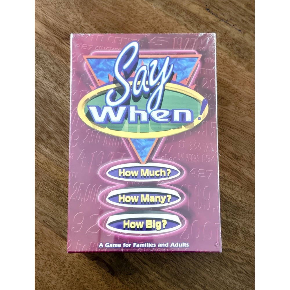 VTG 1998 "Say When! A Game for Families and Adults" - New & Sealed!